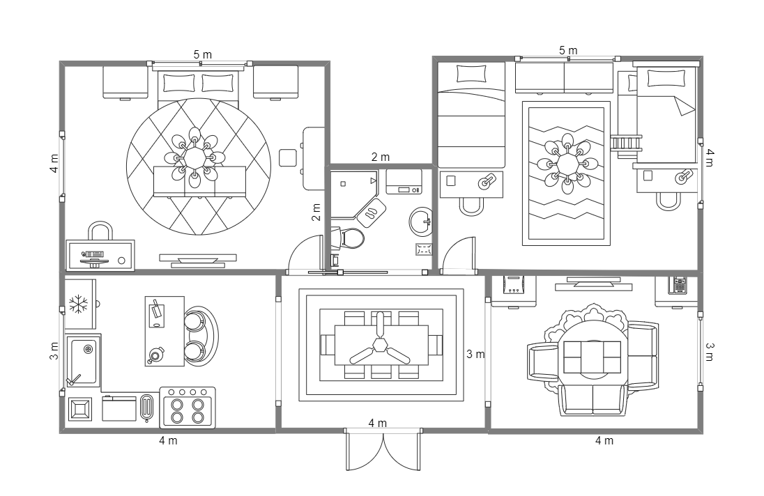 Cabin Floor Plan | EdrawMax Template