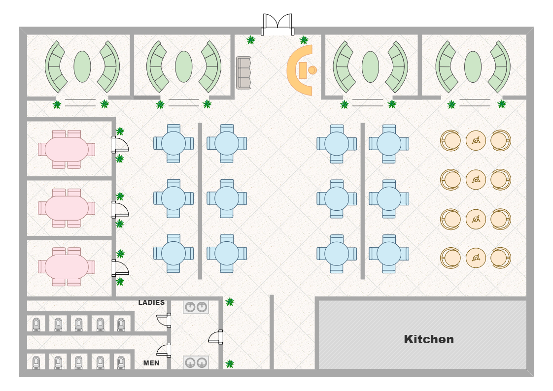 A Restaurant Floor Plan | EdrawMax Template