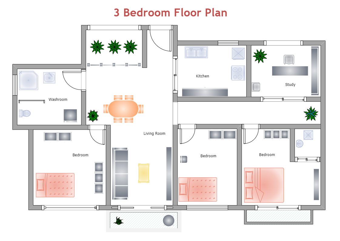 Bedroom Floor Plan | EdrawMax Template