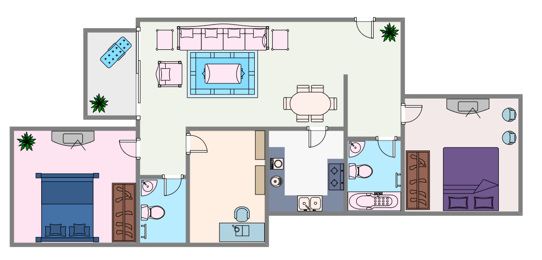 2 Bedroom House Floor Plan