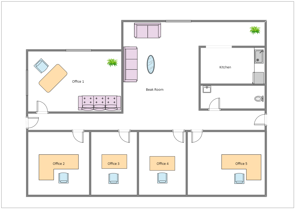 A Simply Office Floor Plan | EdrawMax Template