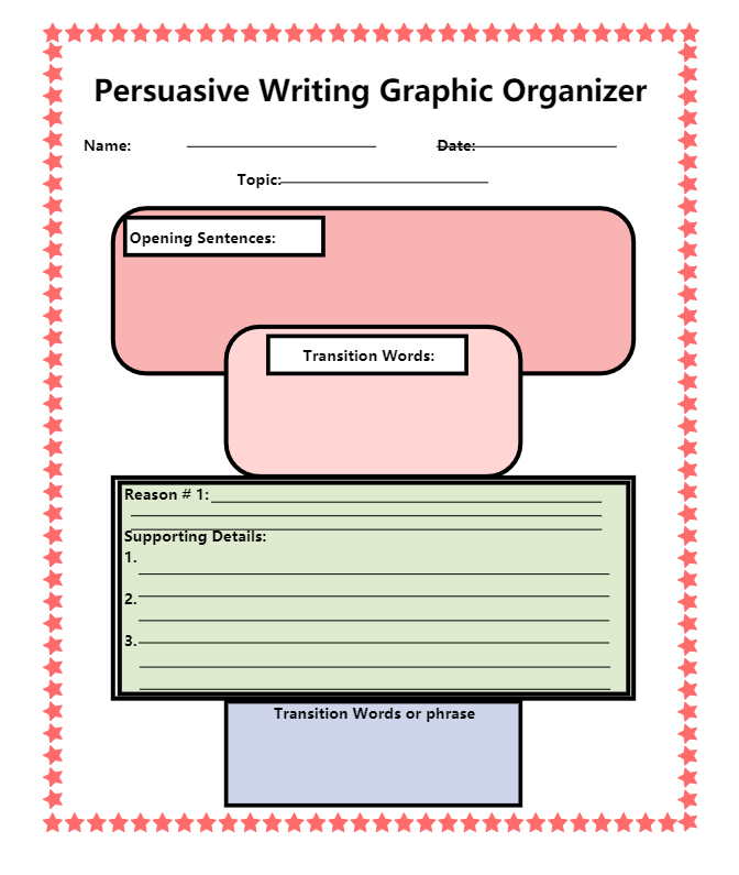 Persuasive Writing Graphic Organizer