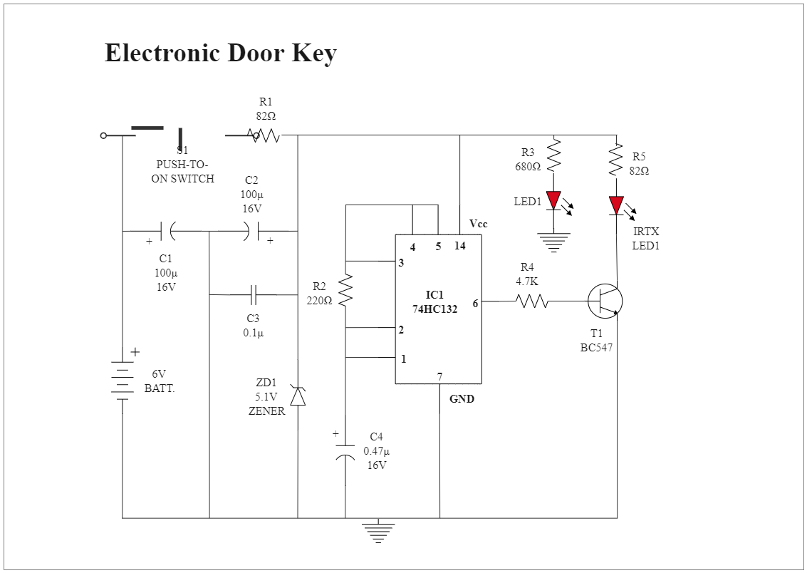 Garage Door Sensor Circuit Diagram | EdrawMax Template