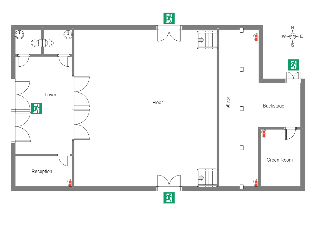 A theater fire emergency plan spells out what one should do in an emergency. A systematic theater fire emergency floor plan helps efficiently and safely get people away from an area where there is an imminent threat, ongoing threat, or a hazard to lives o