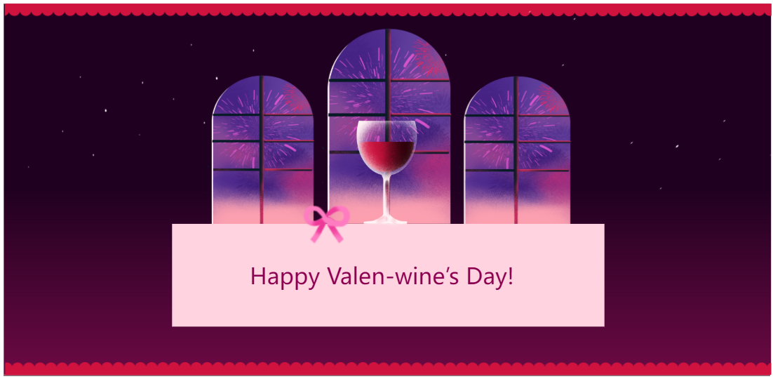 Valentine Wine Card