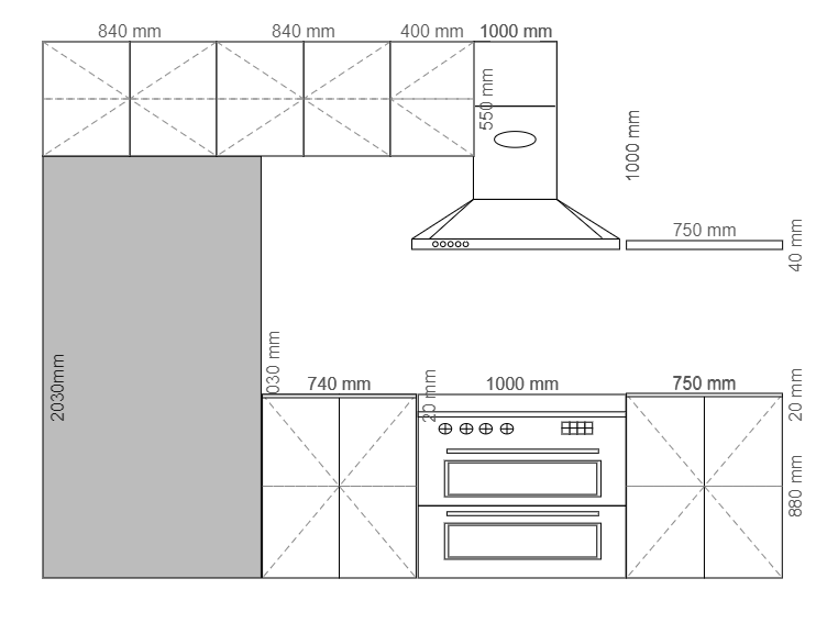 A kitchen elevation drawing is an orthographic projection drawing that shows one side of the house. A kitchen elevation drawing aims to show the finished appearance of a given kitchen side and furnish vertical height dimensions. In simple words, ​​a kitch