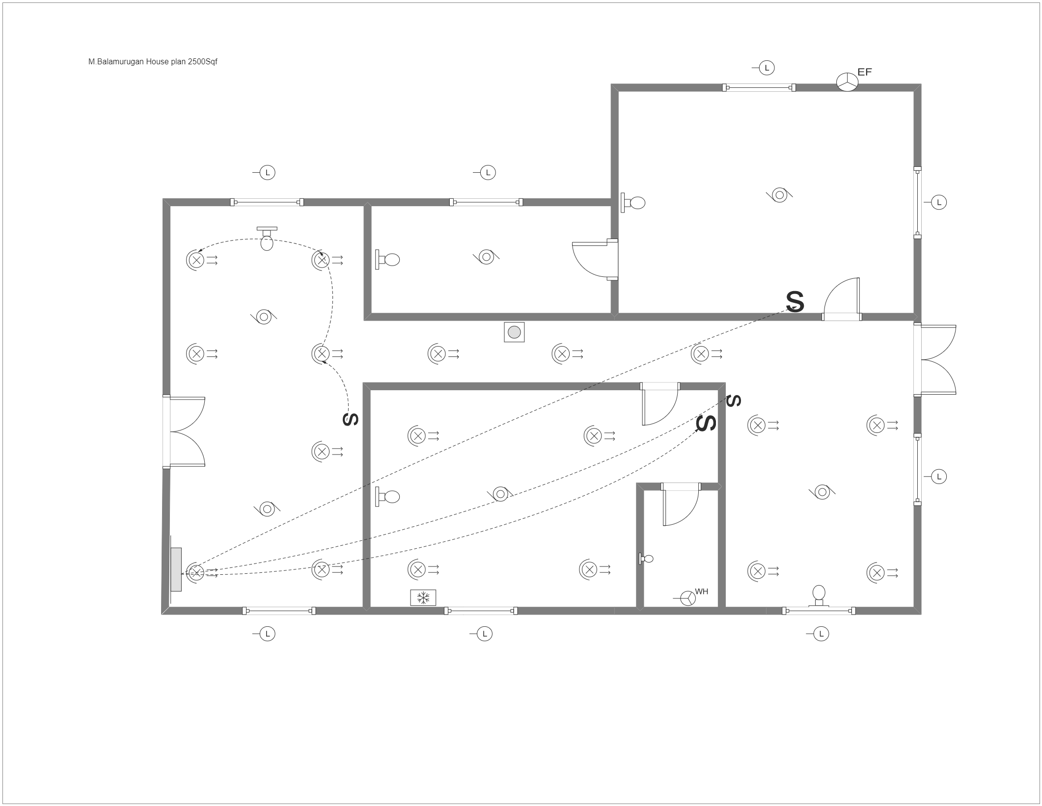 Home Ceiling Plan With Reflection