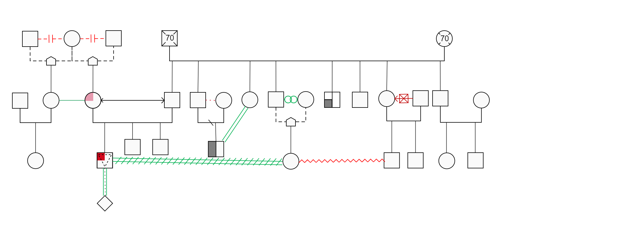 Complex visual family members relation diagram sample has depicted here. A genogram is a really useful tool for helping us to understand the key people and relationships in a client's life and is essentially an enhanced version of the family tree.  A geno