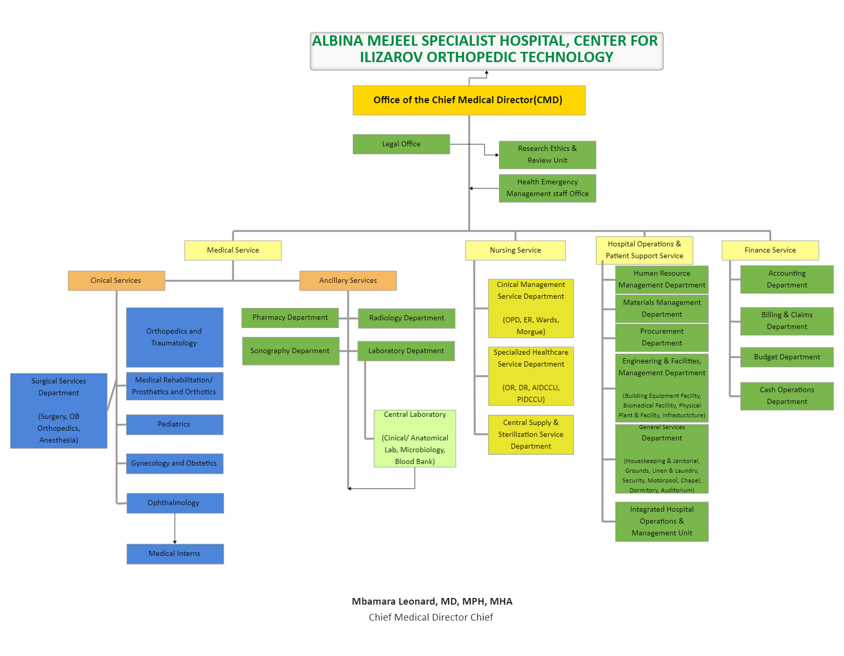 Organizational Chart of San Lazaro Hospital
