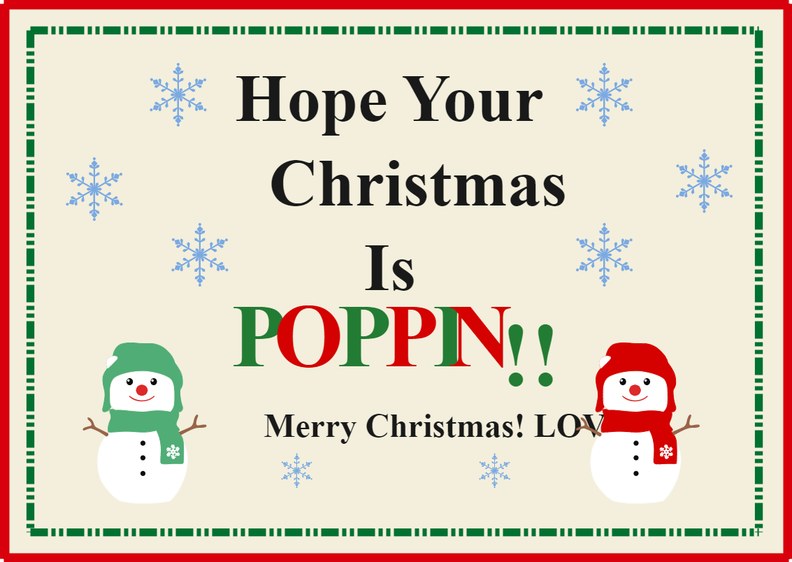 Have a poppin Christmas tag