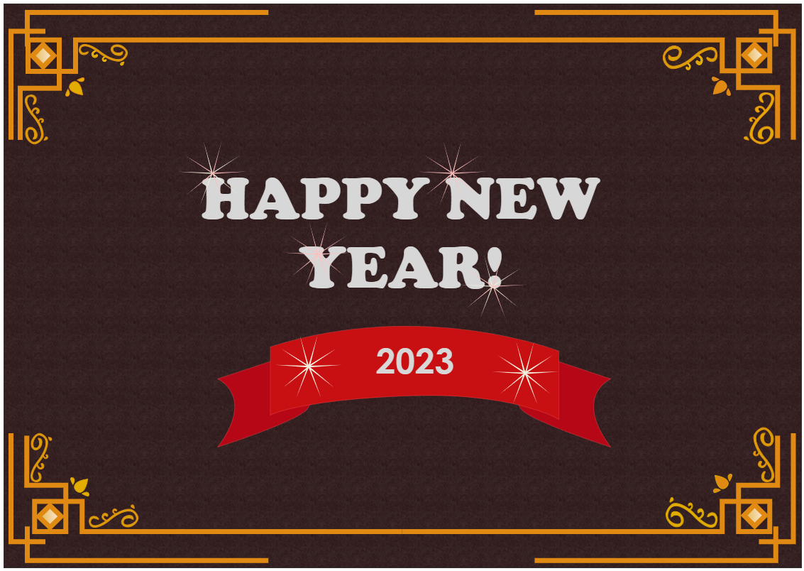 Happy new year 2023 Poster with Red Ribbon