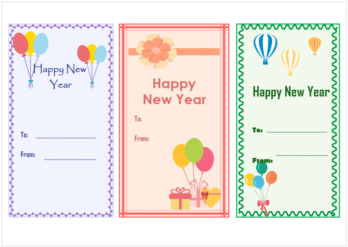 Happy new year card printable