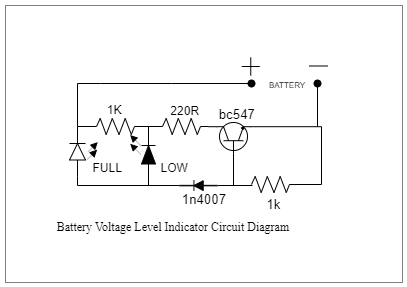 Battery Voltage Indicator Circuit Diagram