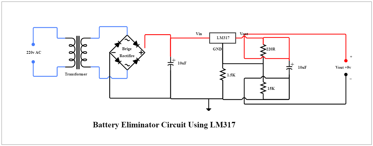 Battery Eliminator Circuit Using LM317