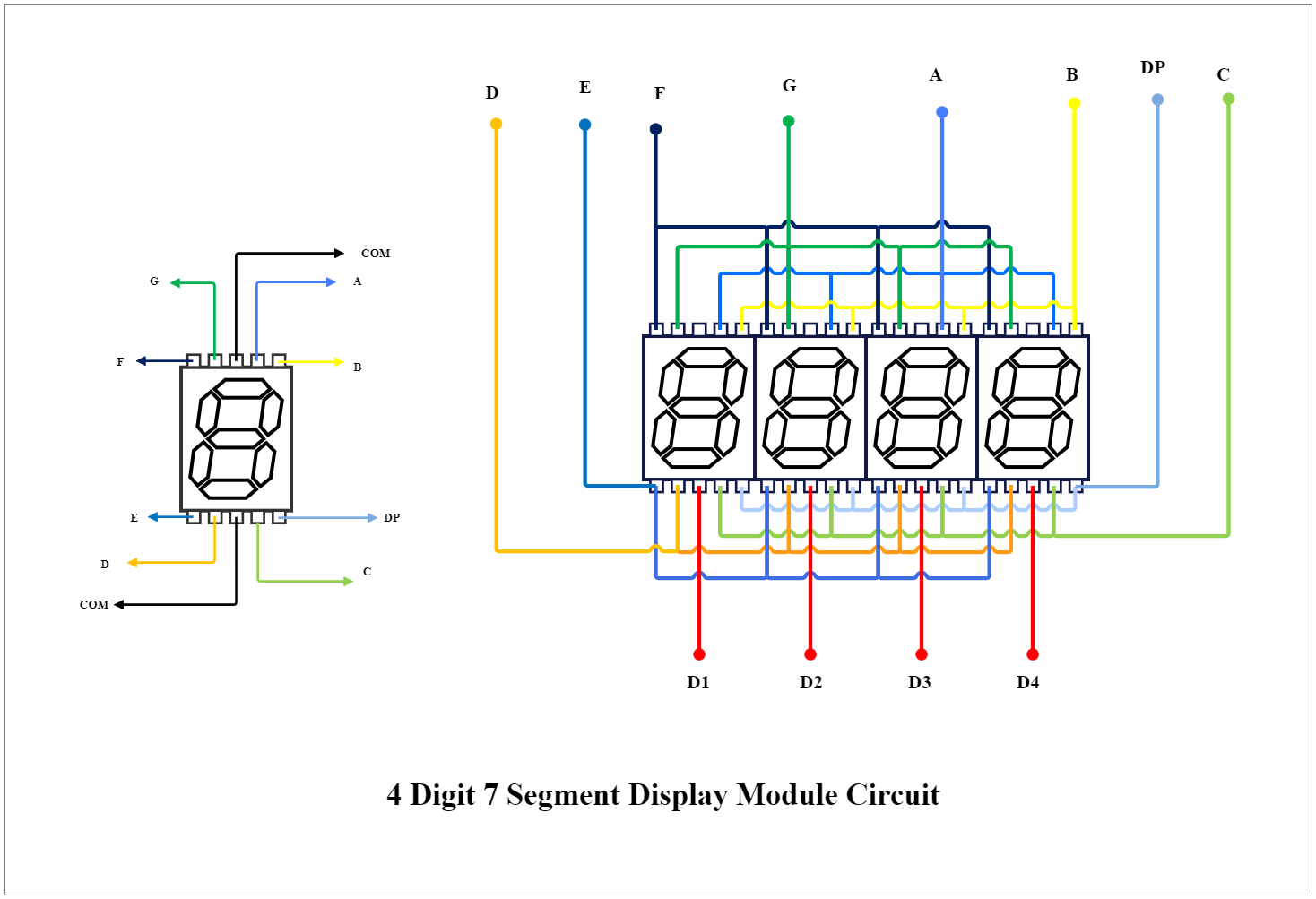 4 Digit 7 Segment Display Module Circuit
