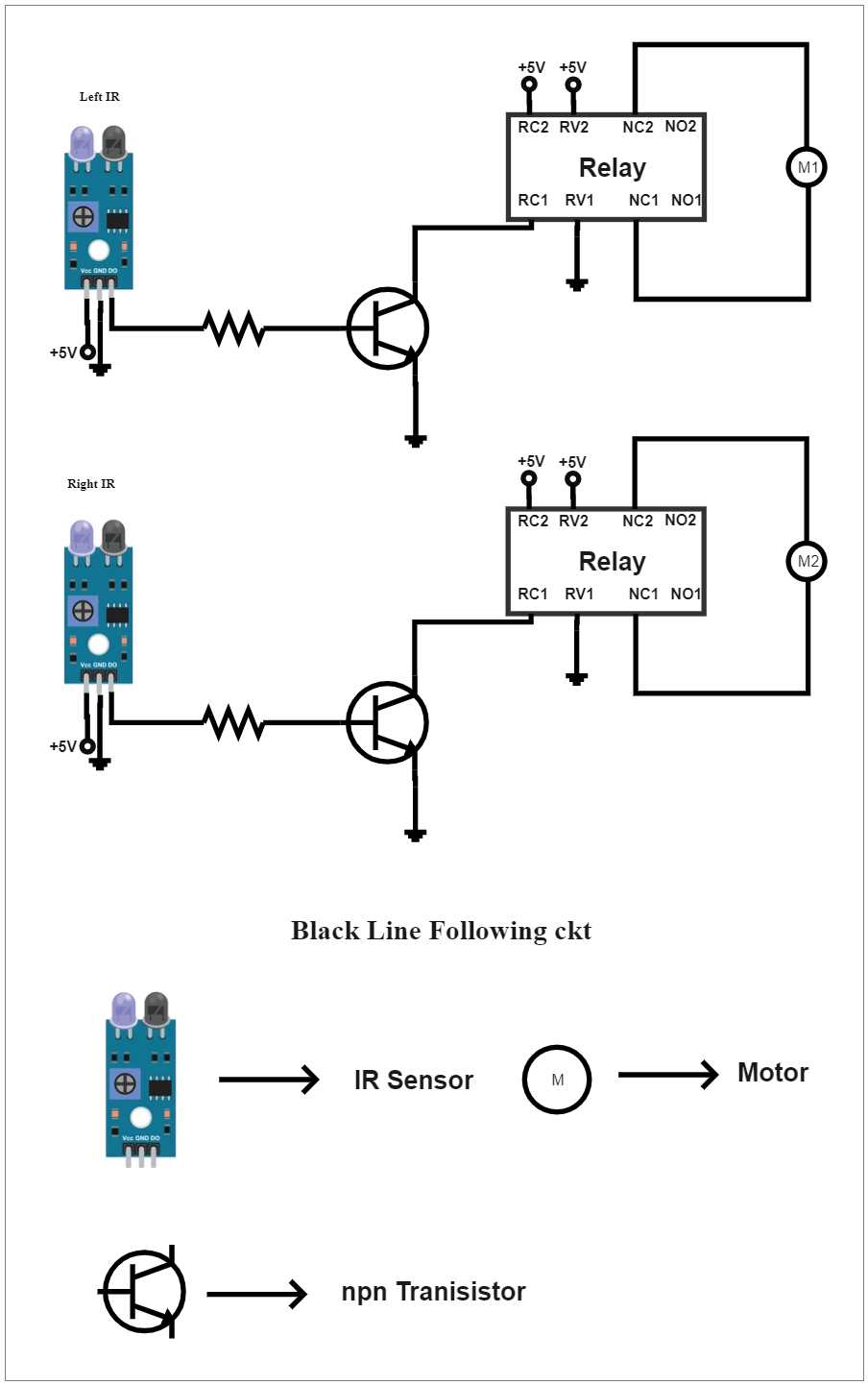 Black Line Following Robot Circuit