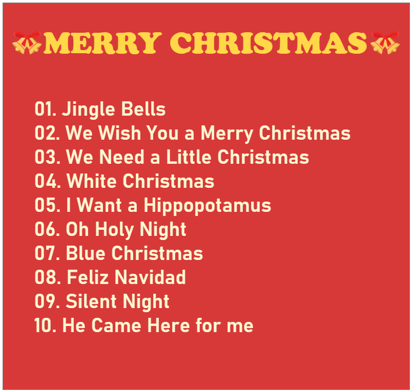 Classic Christmas Songs Playlist