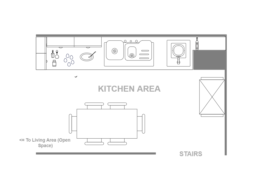 Here's a kitchen area floor layout. The most crucial component in creating an efficient and practical kitchen space is getting your kitchen layout right. Whether your kitchen is small and cramped or huge and spacious, a sensible plan will make all the dif