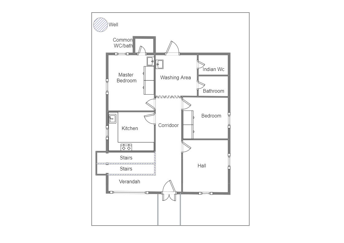 A house floor plan is shown here, with the main arrangement readily visible. Floor plans are one such tool that uses a scale drawing to connect physical aspects like rooms, spaces, and things like furniture. In a nutshell, it is an architectural represent
