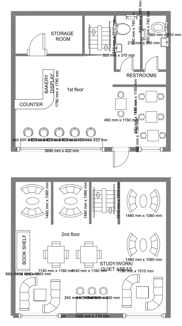 Coffee Pastry Shop Floor Plan