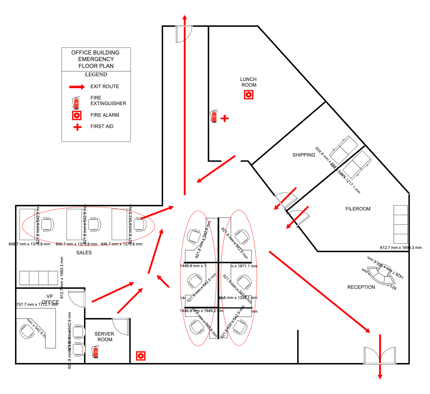 Office Building Emergency Floor Plan