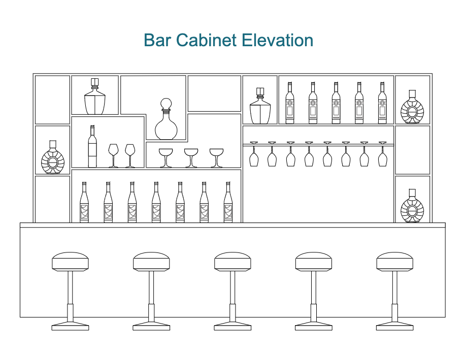 Bar Cabinet Elevation