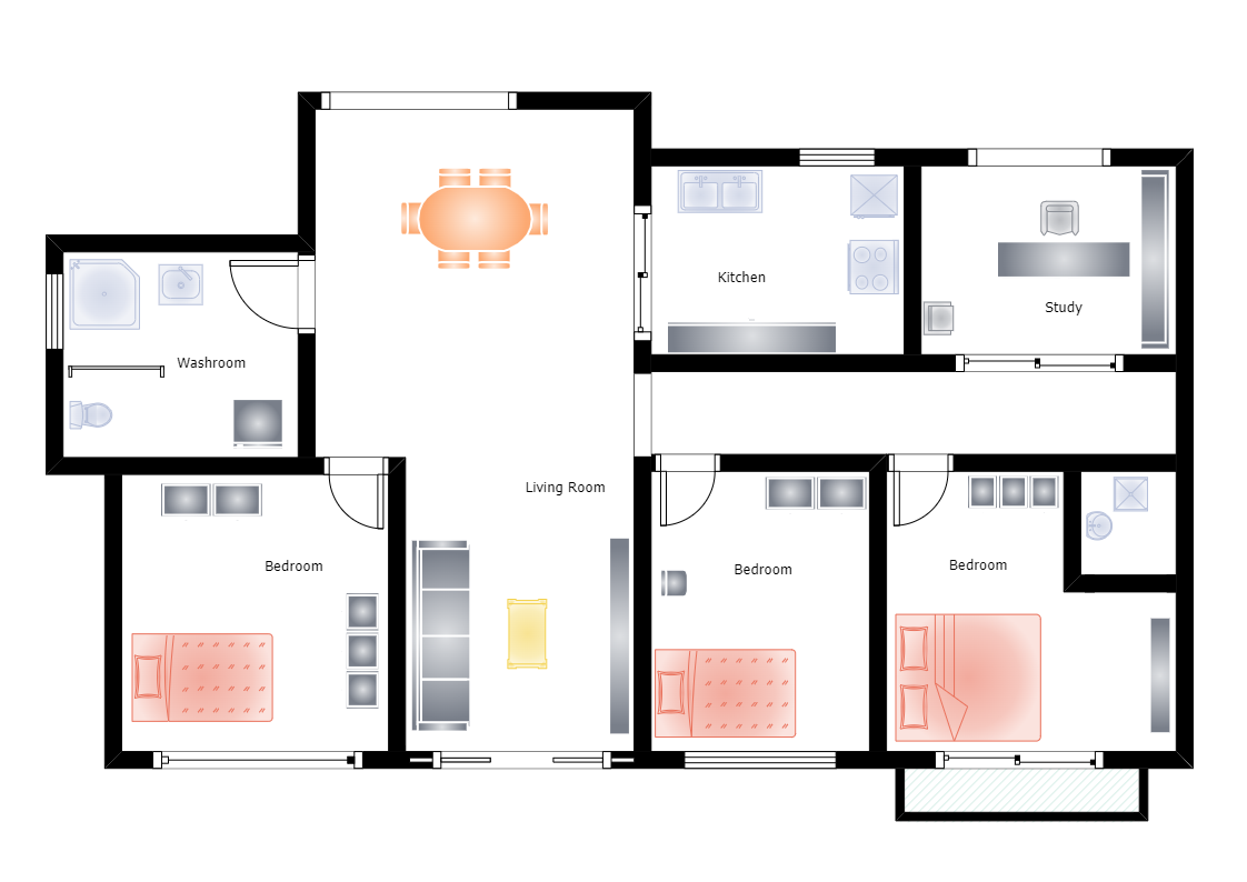 Three Bedroom Floor Plan