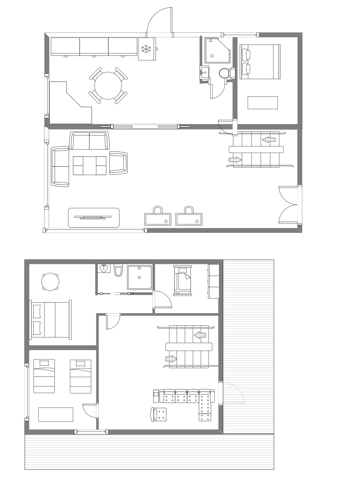 House with 4 Rooms Floor Plan