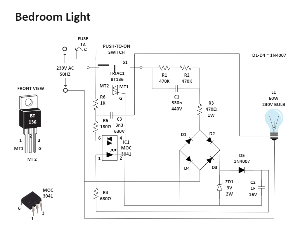 Bedroom Light Circuit Diagram