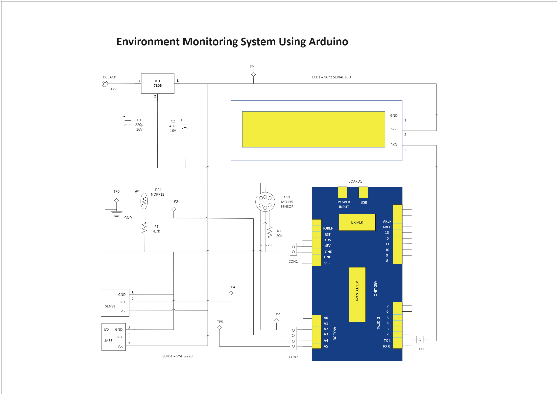 Environment Monitoring System Circuit Diagram
