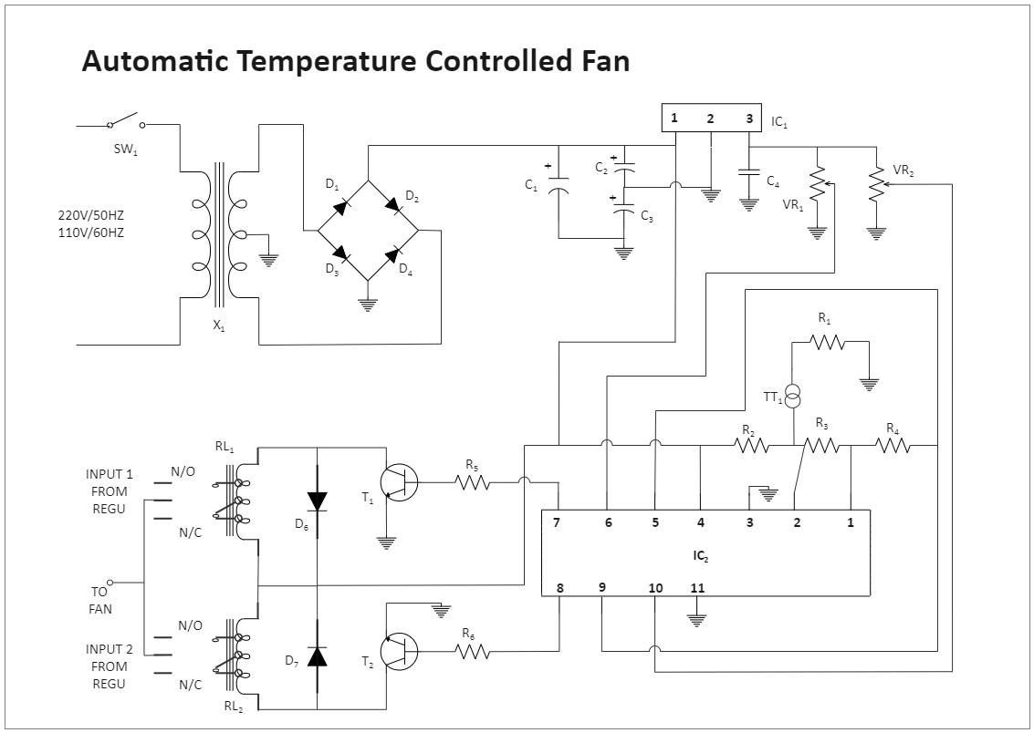 Automatic Temperature Controlled Circuit Diagram