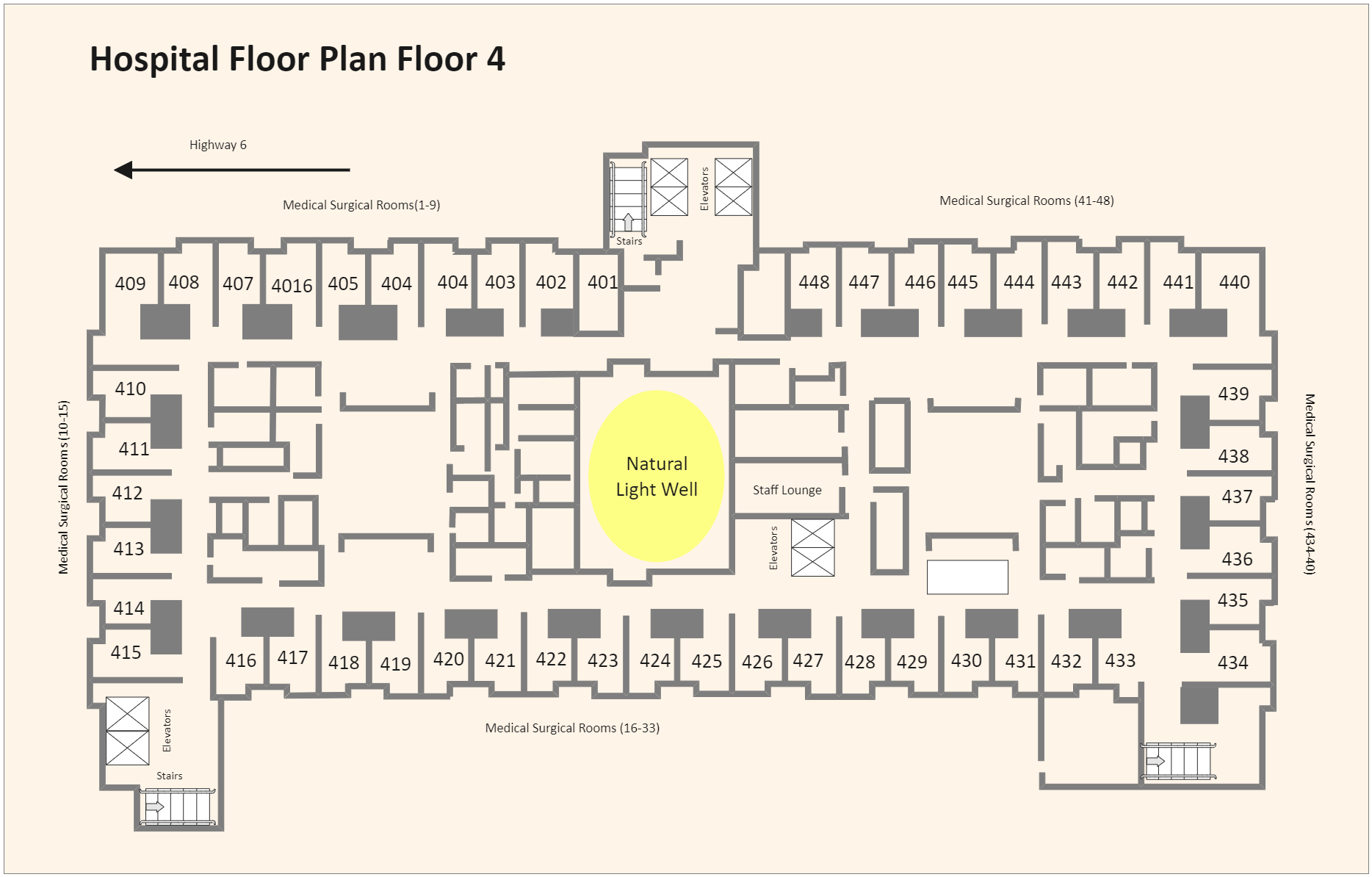 Hospital Fourth Floor Plan