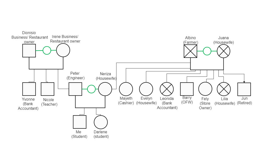 A genogram is a pictorial representation of a family tree that provides extensive information about individual relationships. It goes beyond a standard family tree in that it allows users to study genetic patterns as well as psychological aspects that inf