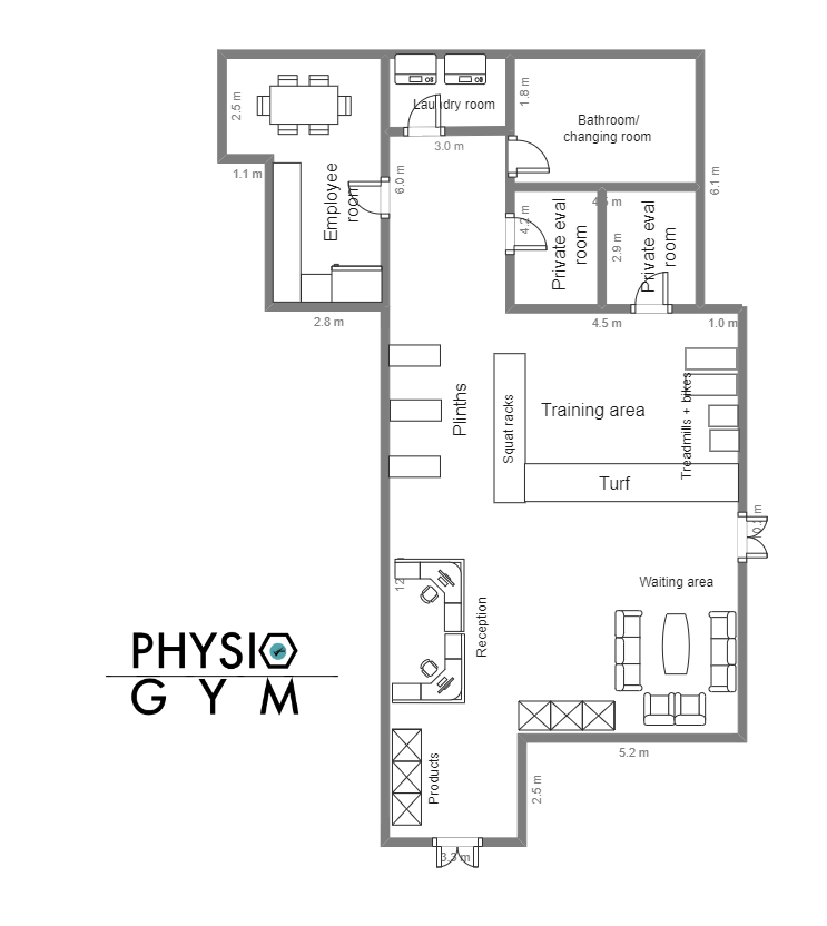 Floor Plan for Physio Gym