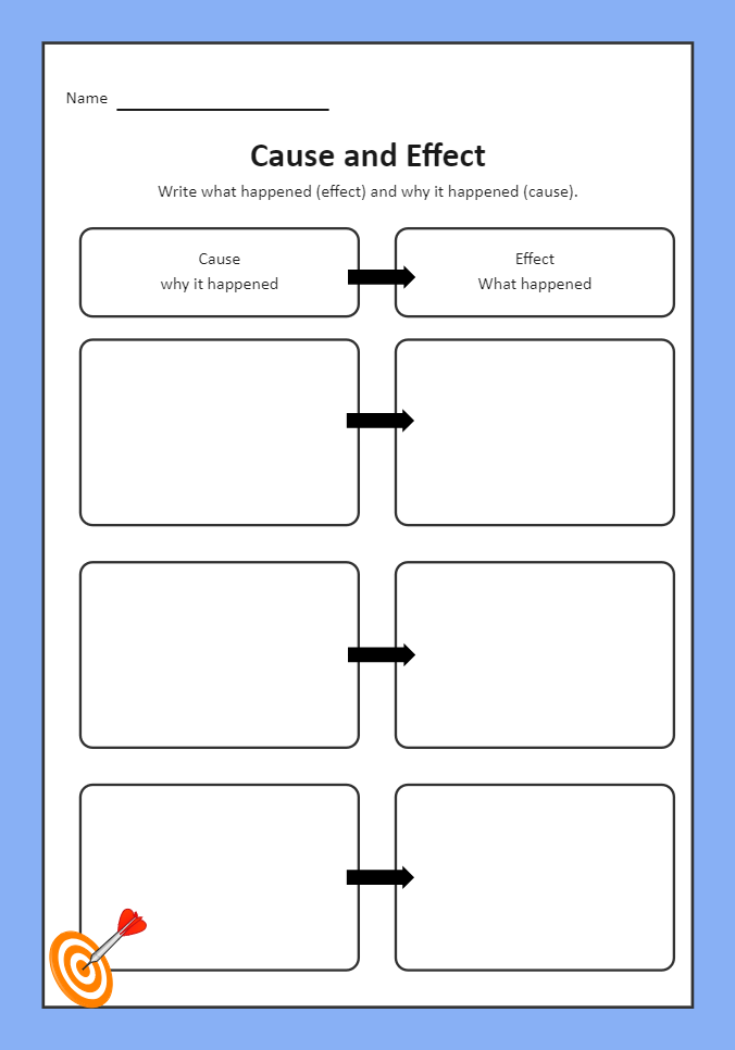 Cause and Effect Graphic Organizer Example
