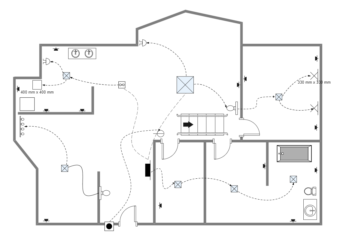 House Electrical Plan Example EdrawMax Template