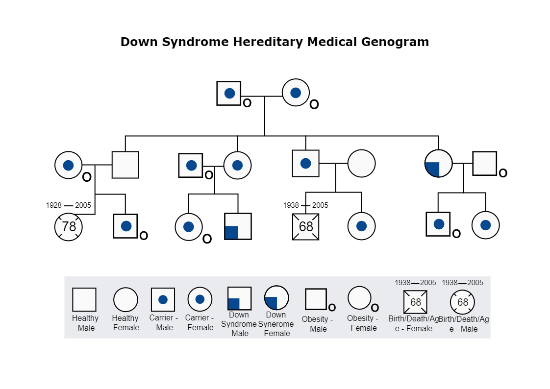 Down Syndrome Hereditary Medical Genogram