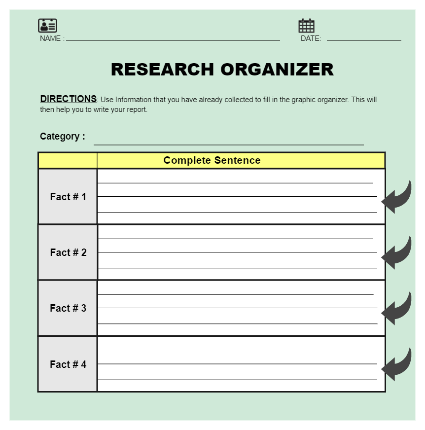 Graphic Organizer for Research Paper