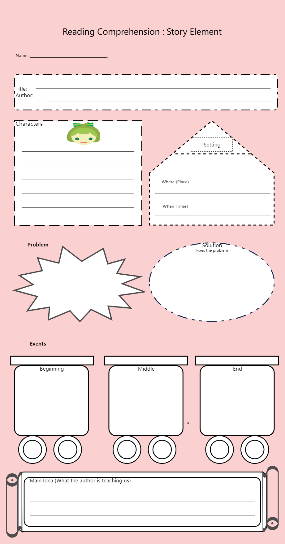 Story Elements Graphic Organizer Template