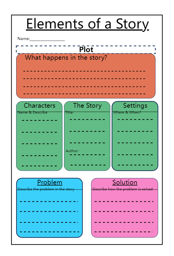 Elements of a Story Graphic Organizer