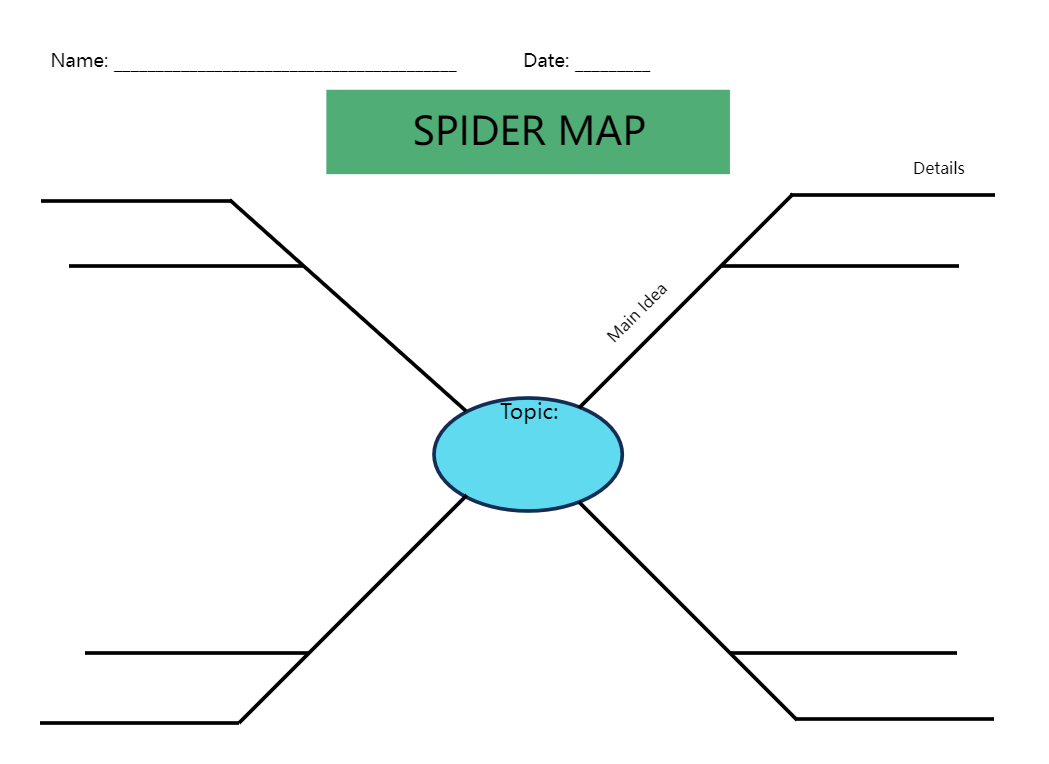 Spider Map   Education Worksheet Example
