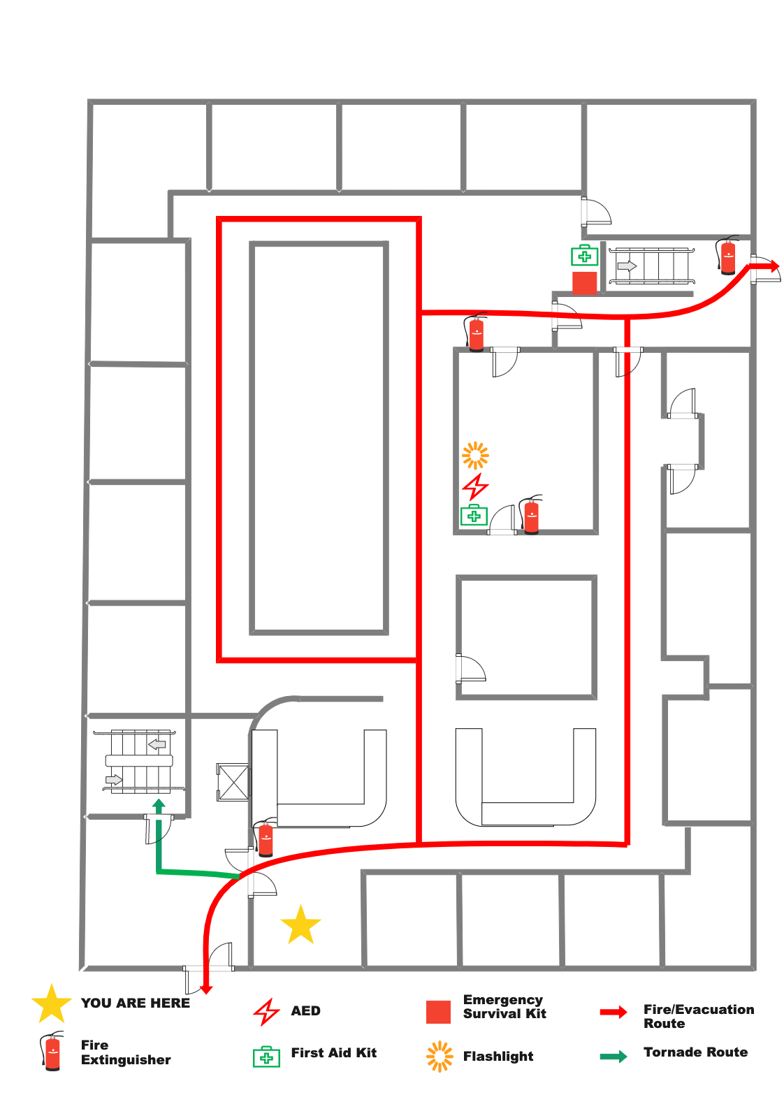 Office Evacuation Route Design | EdrawMax Templates