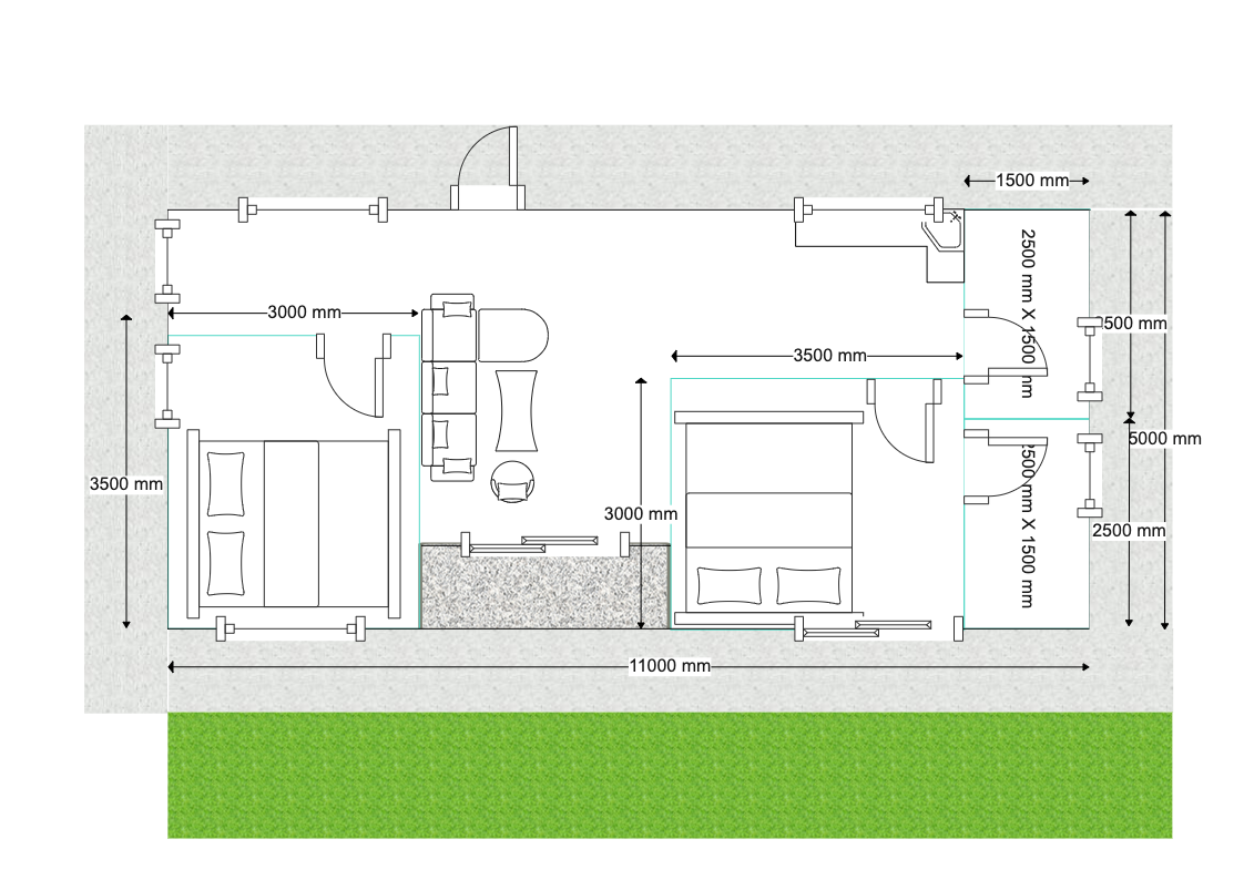 Home Design Facing Garden Layout