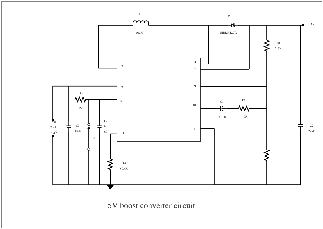 5 Volt Boost Converter Circuit Diagram