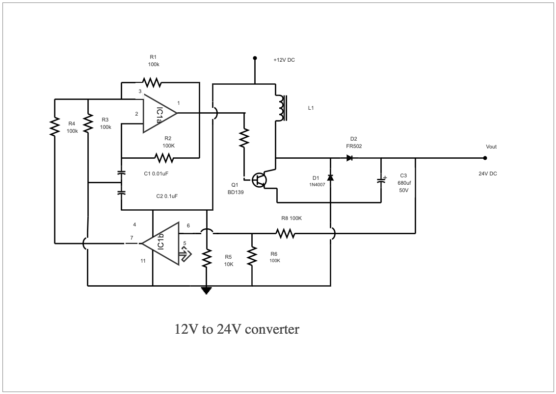 12V to 24V Converter Circuit Diagram