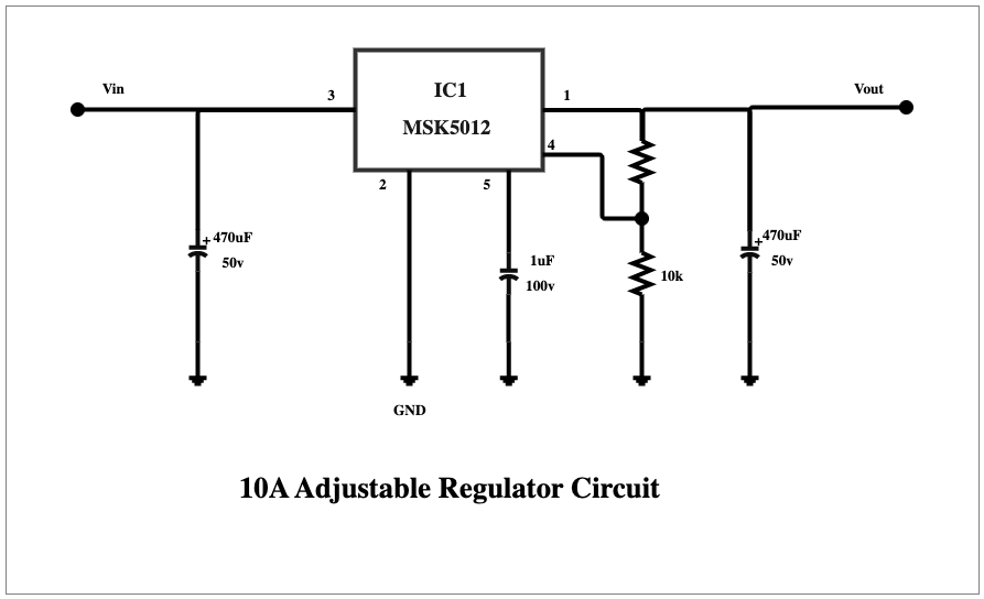 10A Adjustable Voltage Regulator Circuit