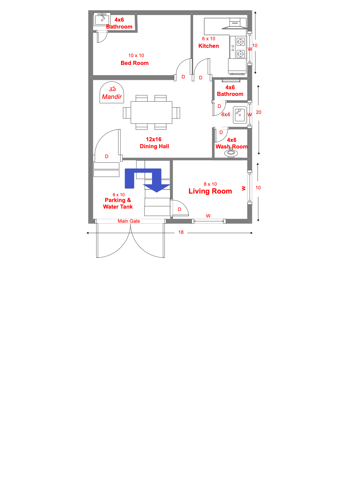 Detailed Floor Plan Chart