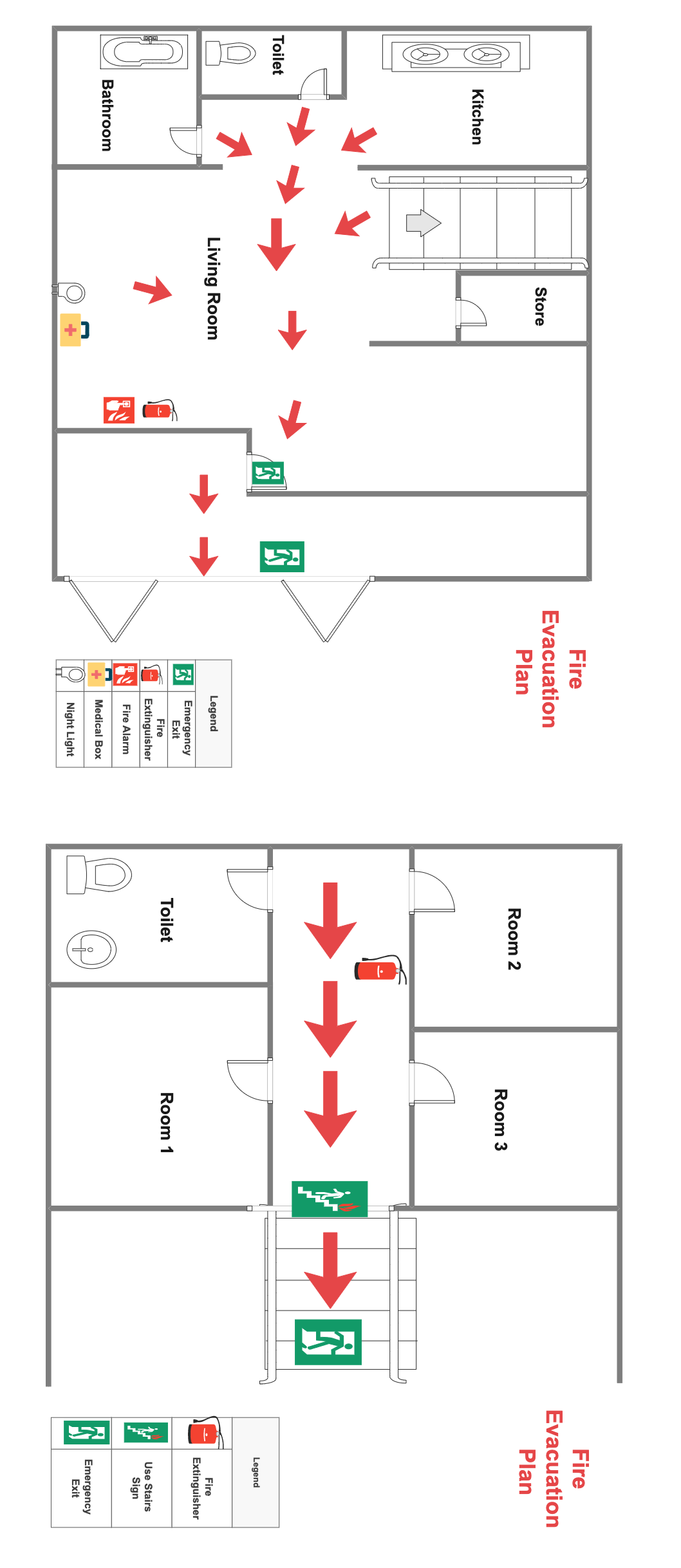 Detailed Fire Evacuation Plan Design Edrawmax Templates 6180