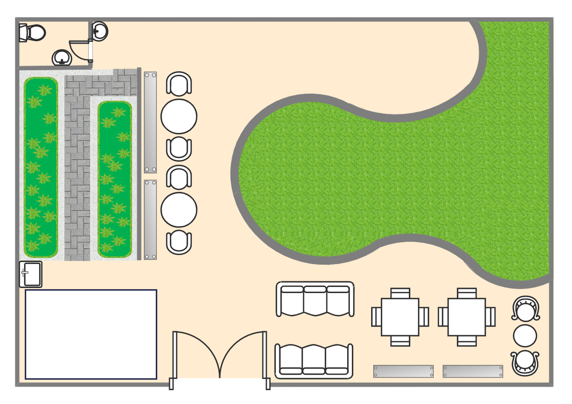 Outdoor Floor Plan With Garden