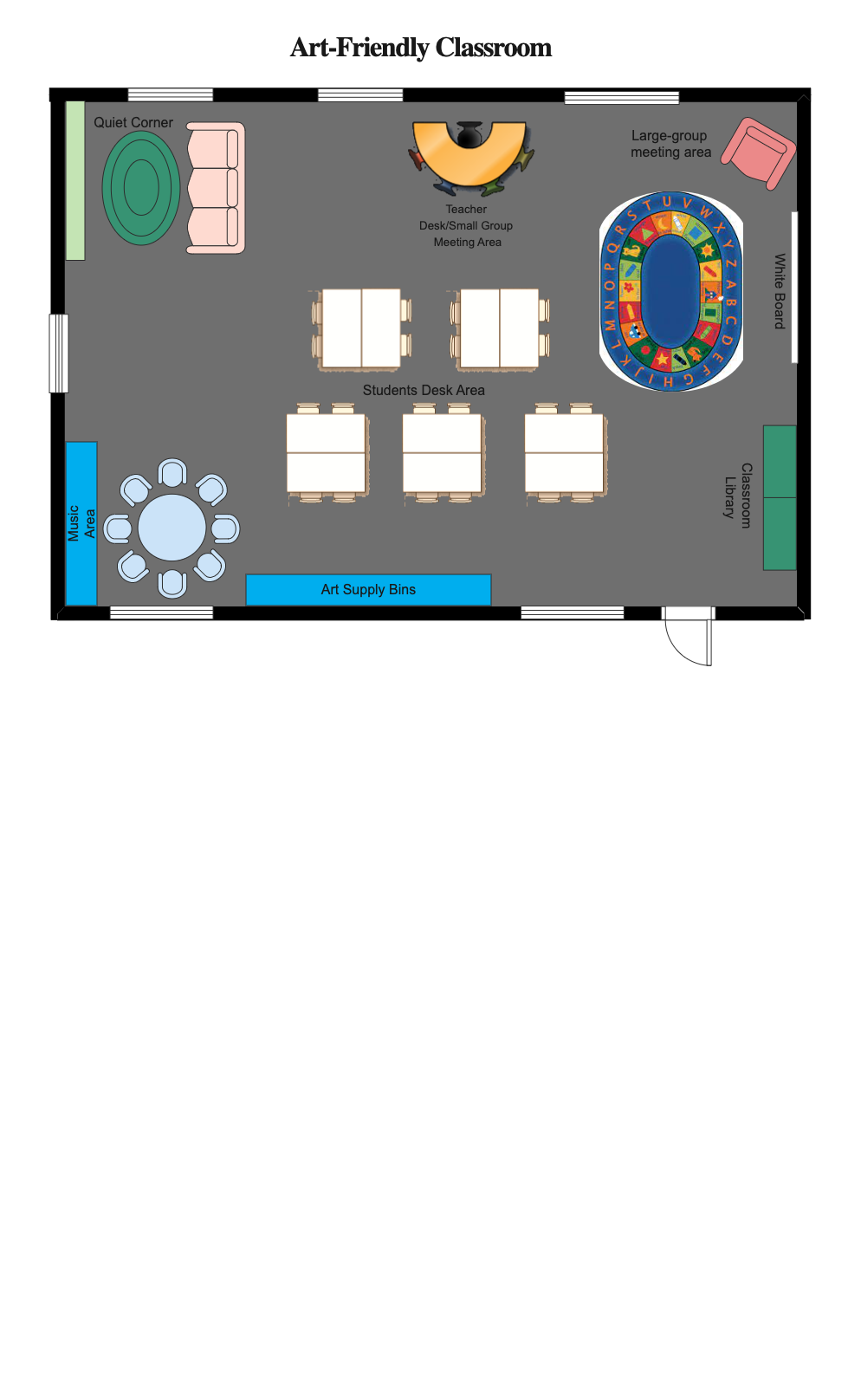 Art Friendly Classroom Floor Plan Edrawmax Templates